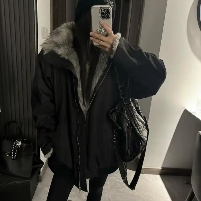 Noir hiver polyvalent, à la mode, chaud résistant au froid rembourré en coton épissé nouvelle veste
