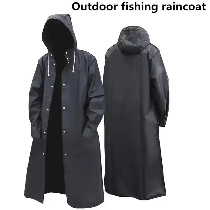 Nouvelle veste de pluie longue imperméable noire tendance pour adultes, veste de pluie pour femmes e
