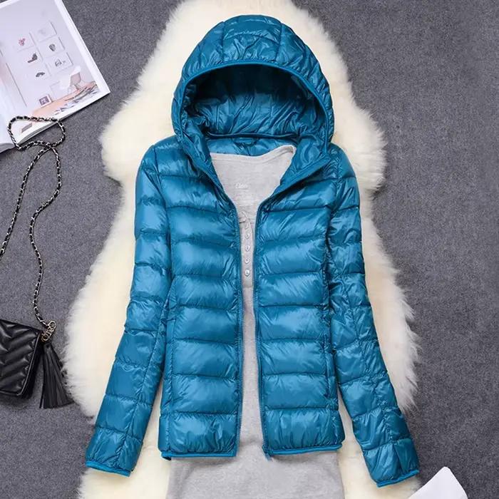 Doudoune à Capuche Ultra Légère pour Femme, Doudoune Pliable, 15 Couleurs, Grande Taille, 5XL, 6XL,