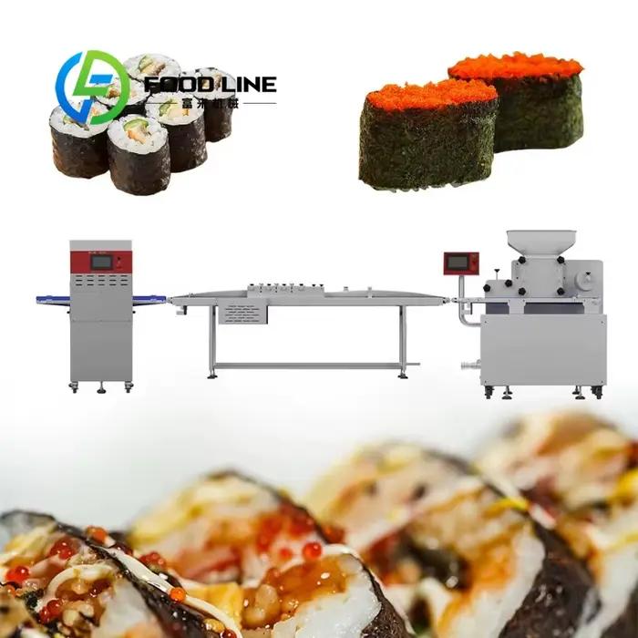 Ligne de production de sushis entièrement automatique avec machine de formage de rouleaux de sushis