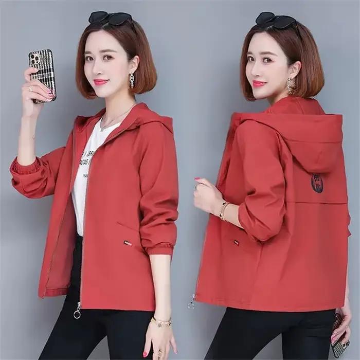 Veste à capuche sauvage pour femme avec fermeture éclair, manteau doublé, coupe-vent bleu, mode coré
