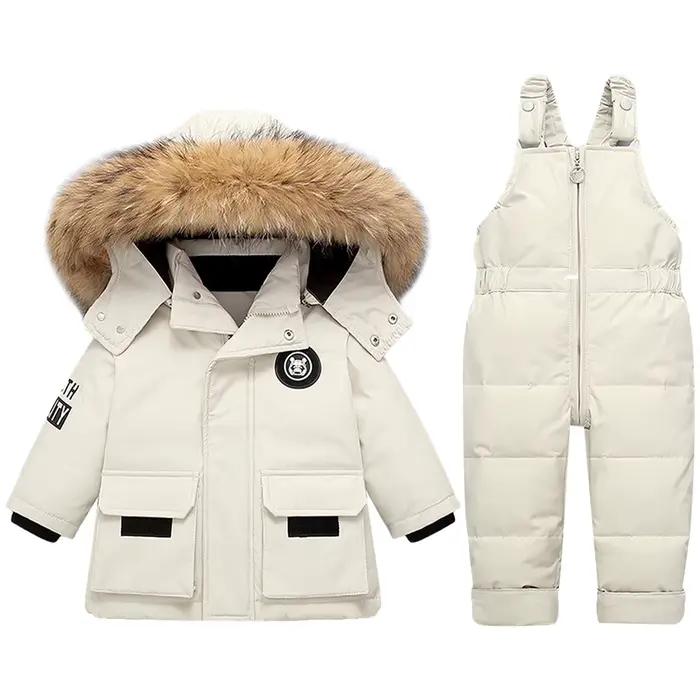 Doudoune pour bébés garçons, combinaisons chaudes pour filles, manteau et pantalon à capuche en four