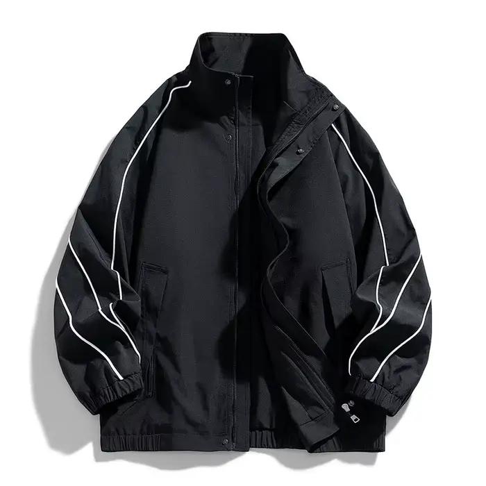 Veste pour homme imperméable à col montant, grande taille 6XL 7XL 8XL, coupe-vent, respirante, bande