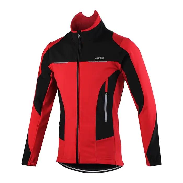 ARSUXEO-Veste de cyclisme imperméable pour homme, coupe-vent thermique d'hiver, veste de vélo, mante