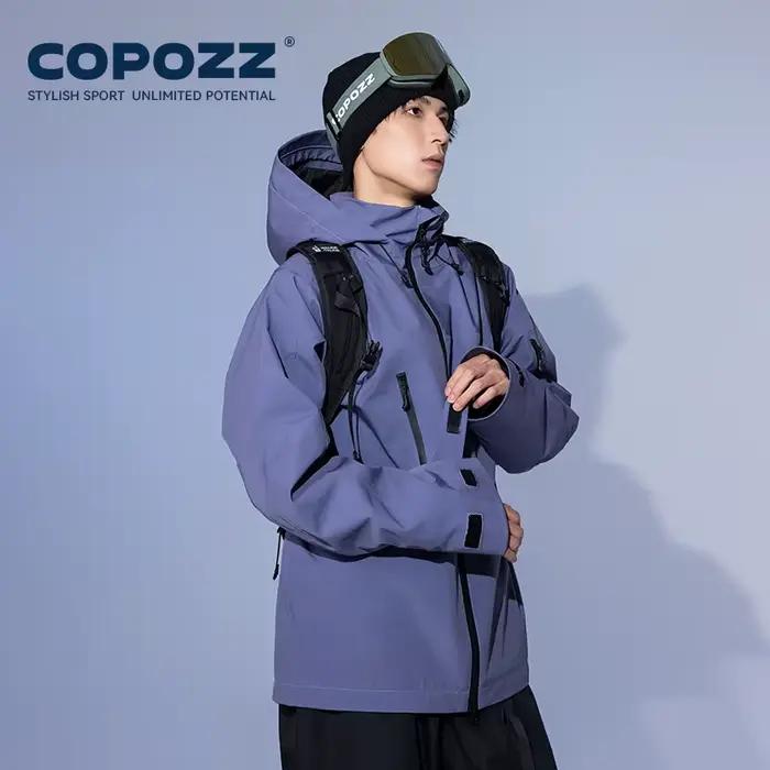 COPOZZ veste de Ski femmes homme vêtements de Ski à capuche coupe-vent hiver salopette à capuche imp
