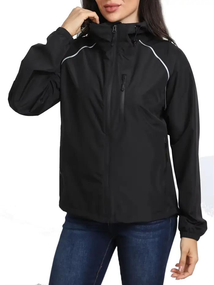 Veste à capuche imperméable et coupe-vent pour femmes, veste de sport respirante à manches longues,