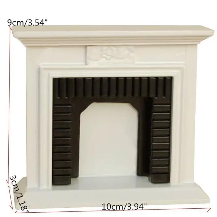 Mini cheminée blanche miniature faite à la main, décoration de maison de poupée, accessoires de meub