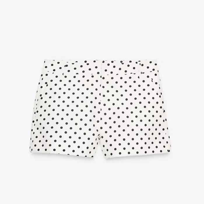 Ensemble veste et pantalon à pois pour femme, ample, revers, taille cintrée, manteau, taille haute,