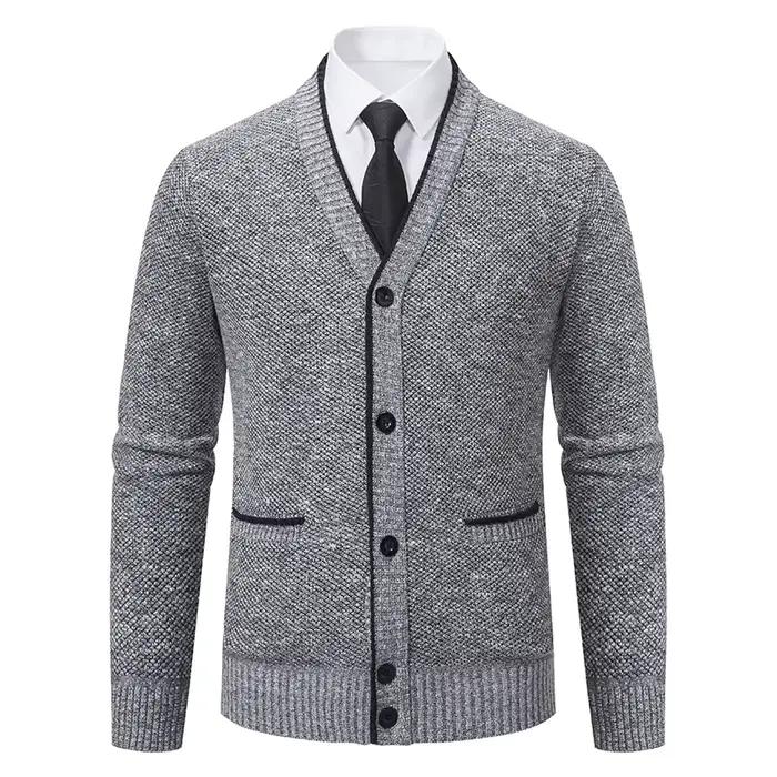 Gilet Décontracté à Col en V pour Homme, Pull à lèvent, Chaud, Polyvalent, Collection Automne-Hiver