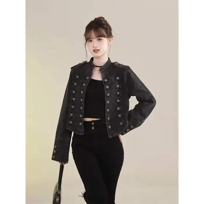 Veste courte en Denim rétro américain pour femmes