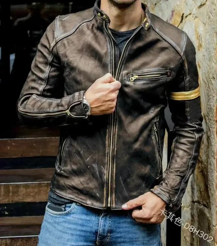 Nouveau 2026 automne hiver hommes veste en cuir mode