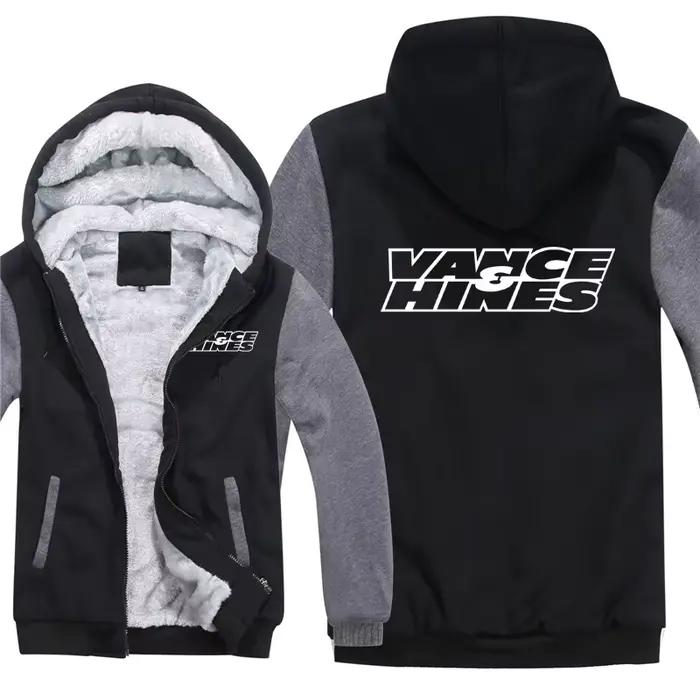 Vance and Hines-Sweats à capuche d'hiver pour hommes, manteau chaud, veste PVD, sourire