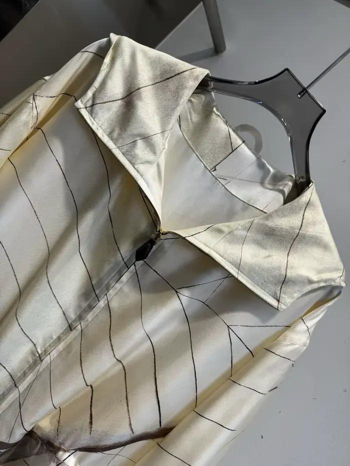 Manteau trench en soie de mûrier imprimé double couche de style vintage de haute qualité pour femmes (Modèle 2026)