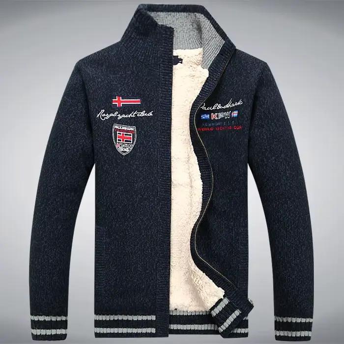Polaire chaud homme pull doublure en laine hiver Cardigan épaissir pardessus décontracté coton noir blanc rouge hommes