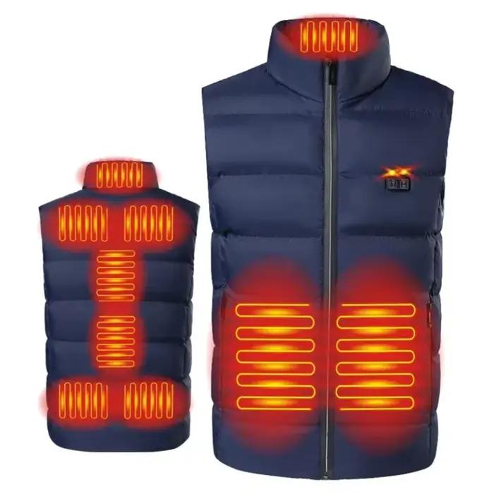 Gilet thermique électrique pour homme, veste en émail métropolitain, USB, chaud, chasse, randonnée, 9 zones, hiver