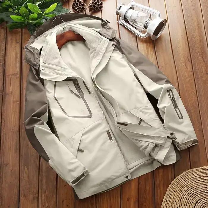 Vestes d'escalade et de randonnée pour hommes, hiver, 3 en 1, doublure en polaire, veste chaude, vêtements de sport, veste de ski, veste de camping, coupe-vent, imperméable, veste d'extérieur