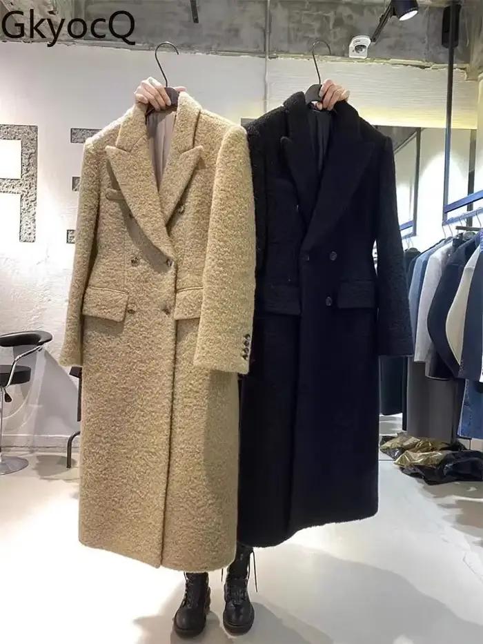 GkyocQ – manteau de luxe léger pour femme, petit parfum, couleur claire, Long matelassé, Tweed, élégant, col de costume, nouvelle collection automne 2023