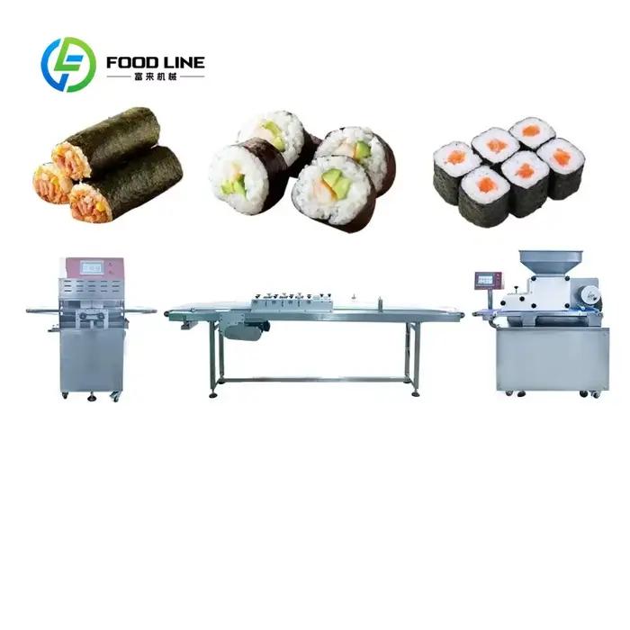 Ligne de formage de sushis personnalisée, équipement de production automatique industriel haute capacité pour la fabrication de sushis commerciaux