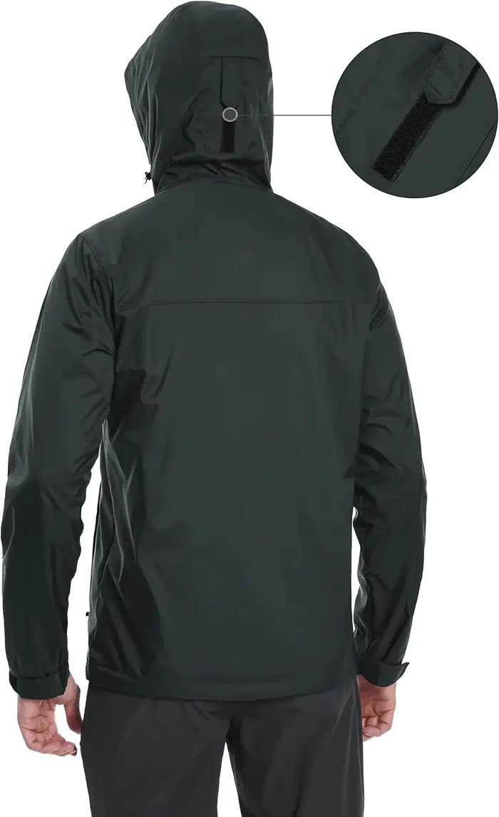 Veste de pluie pour homme Pioneer Camp - Imperméable avec capuche - Veste de cyclisme sportive imperméable avec protection contre le vent