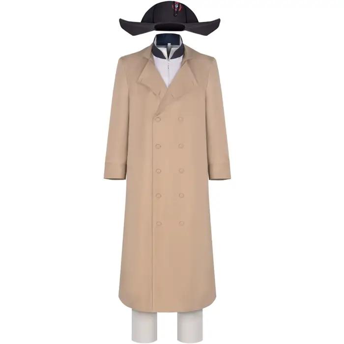 Costume de Cosplay Napoléon du 18e 19e siècle médiéval, Costume Bonaparte, uniforme militaire de l'empereur français, chapeau, manteau, pantalon, Costume complet