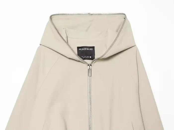 BSAY Nouvelle veste à capuche minimaliste beige pour femme