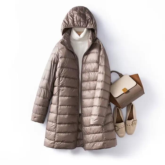 0-10 ℃ Femmes hiver manteau chapeau détachable automne ultraléger canard doudoune