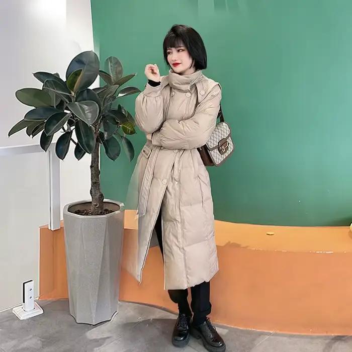 2025 doudoune femme hiver nouveaux vêtements pour femmes taille moyenne et longue ceinture Anti-saison manteau