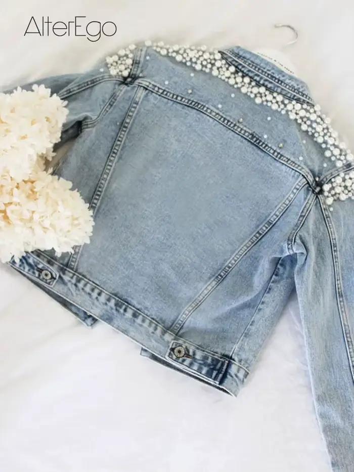 Vestes en Jean de luxe pour mariée, manteau en Denim avec perles, manteaux de perles de mariée, vêtements d'extérieur en Denim future, vêtements de mariage pour femmes, veste solide, 2023