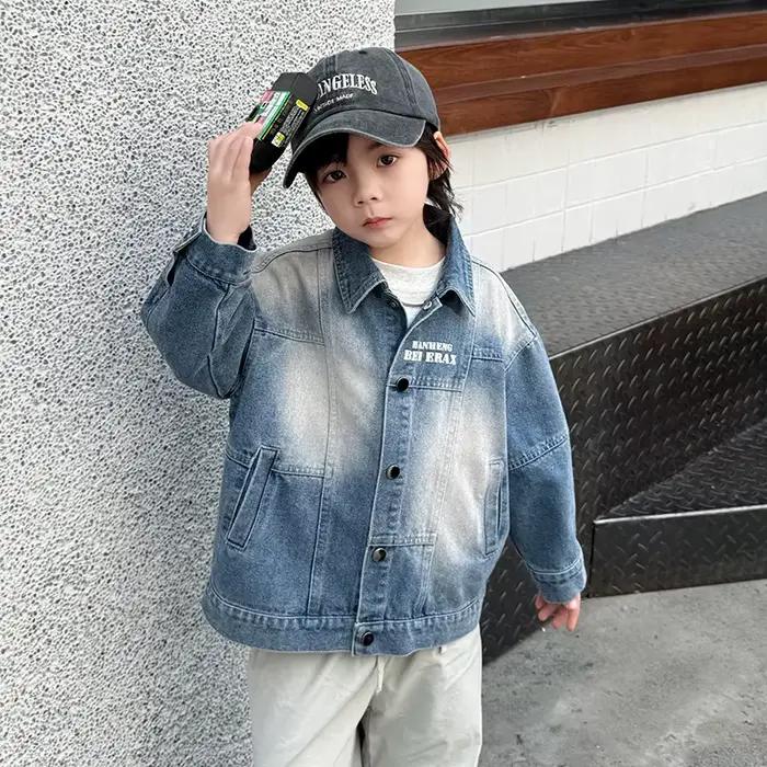 Veste en jean décontractée pour bébés enfants, pour garçons, mode printemps et automne, vêtements de luxe pour enfants, tenues manteau en jean, nouvelle collection