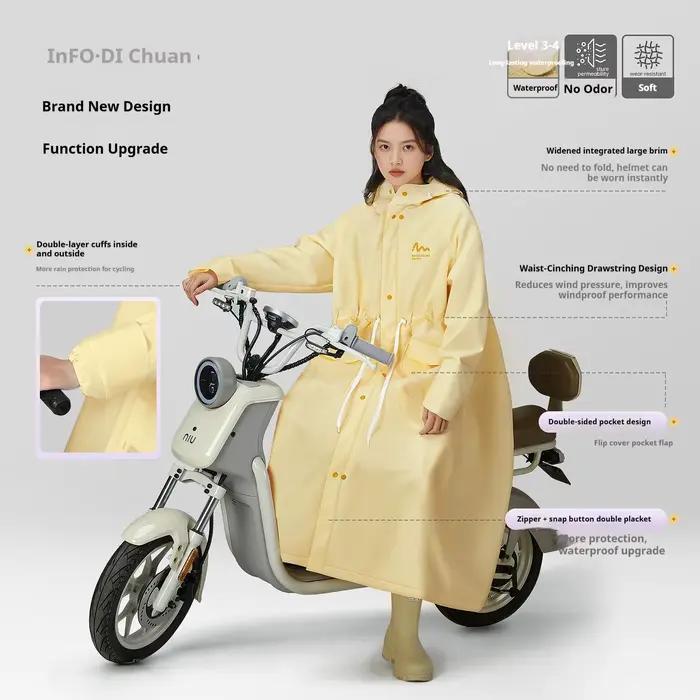 Veste coupe-vent longue imperméable pour femme protection contre la pluie durabilité style moderne pour déplacement à vélo scooter électrique