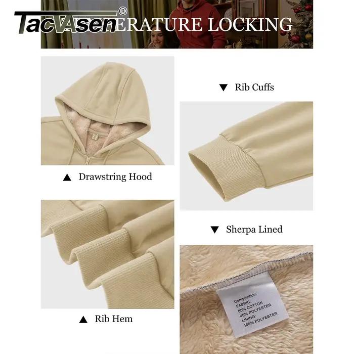 TACVASEN Sweat à capuche zippé pour homme
