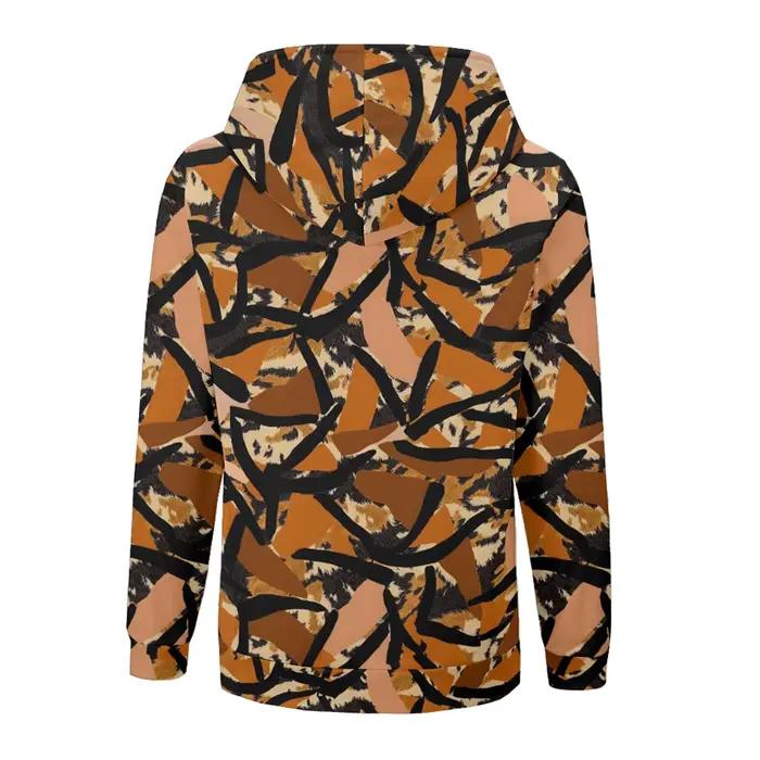Vestes camouflage abstraites pour femmes, manteaux imprimés, sweat à capuche zippé, peluche épaisse, chasse d'hiver Vêtements d'extérieur chauds pour moto, streetwear