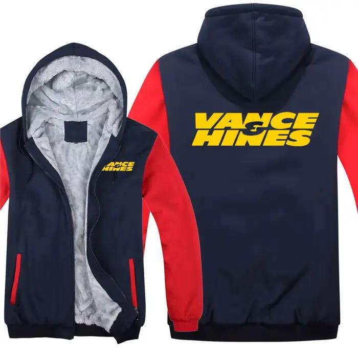 Vance and Hines-Sweats à capuche d'hiver pour hommes, manteau chaud, veste PVD, sourire