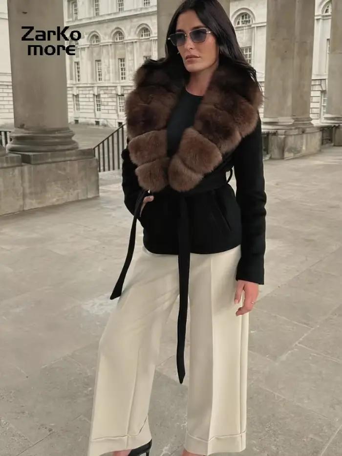 Mode fourrure épissé manteau en polyester pour femmes, veste chic avec manches chauve-souris, col rabattu, haut de gamme pour l'automne hiver, vestes extérieures résistantes