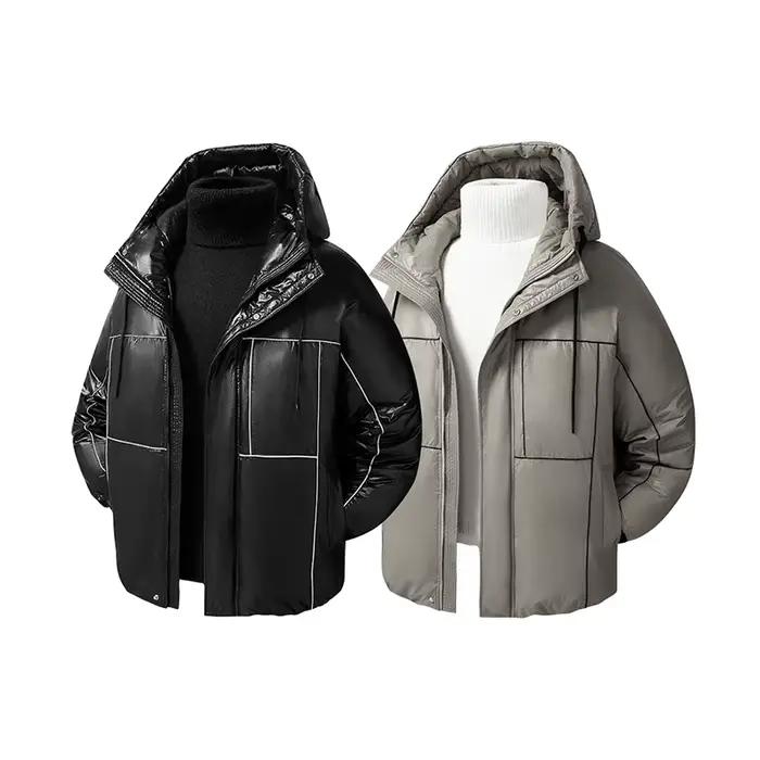 Vestes d'hiver décontractées à capuche en duvet de canard pour hommes