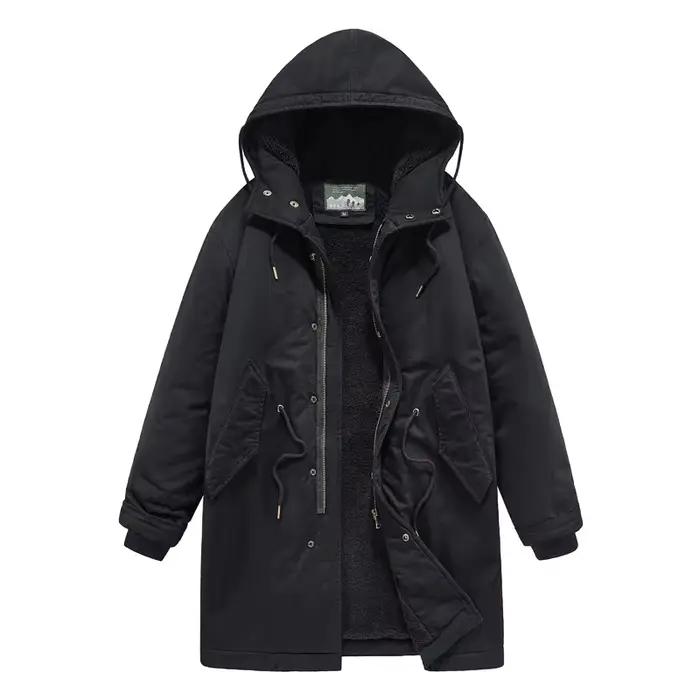 Nouveaux hommes d'hiver vestes à capuche avec col de fourrure polaire chaud longues vestes chaud Parkas qualité mâle extérieur décontracté doudoune 3X