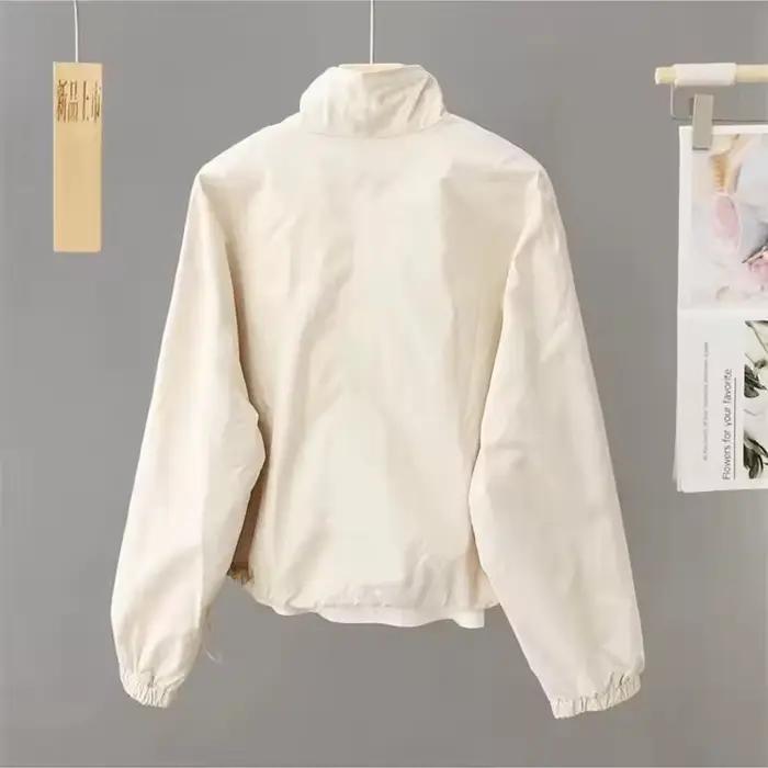 Femmes veste courte printemps automne nouveau décontracté Femme coupe-vent col montant outillage