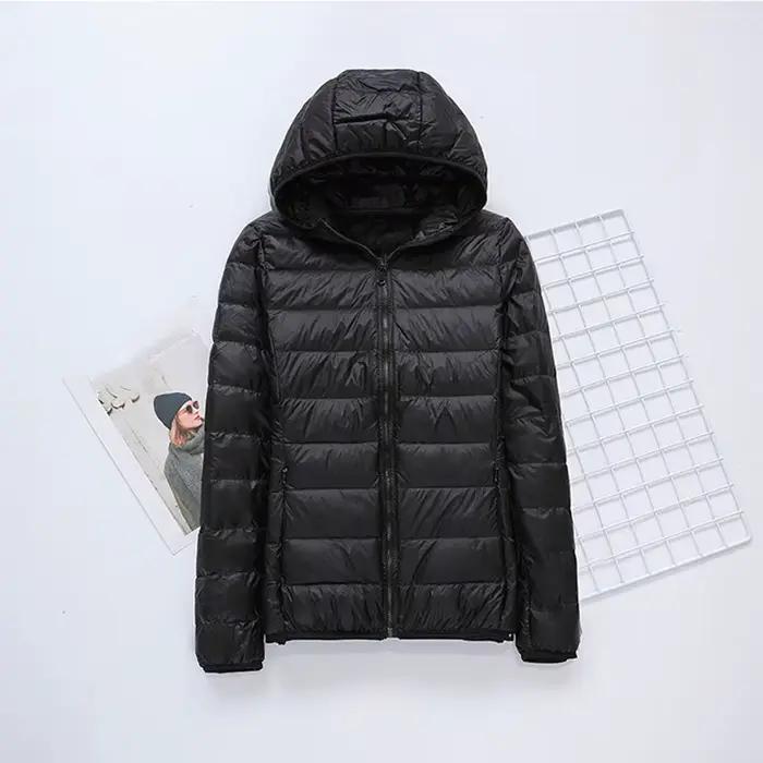 Doudoune Ultra Légère en Duvet de Canard Blanc pour Femme, Manteau Coupe-Vent, Portable, Slim, Nouvelle Collection Automne Hiver 2024