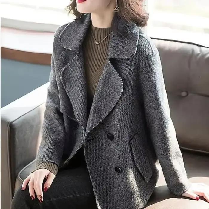 Manteau en mélange de laine pour femme