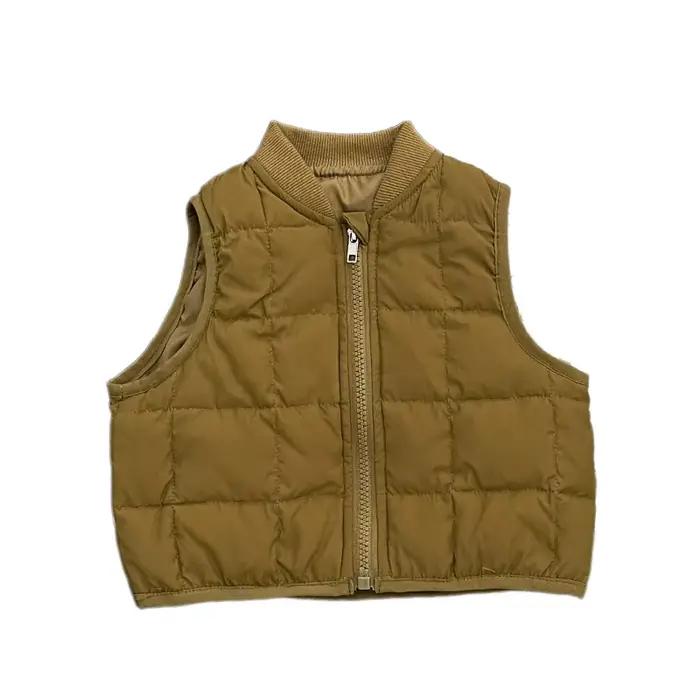 2025 hiver nouveau bébé sans manches doudoune infantile garçons filles solide chaud gilet enfant en bas âge vers le bas gilet enfants coupe-vent hauts