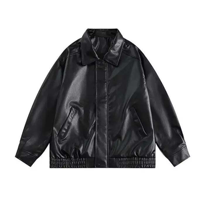 Veste courte décontractée en polyester ample marron pour hommes mode coréenne printemps automne occassions multiples