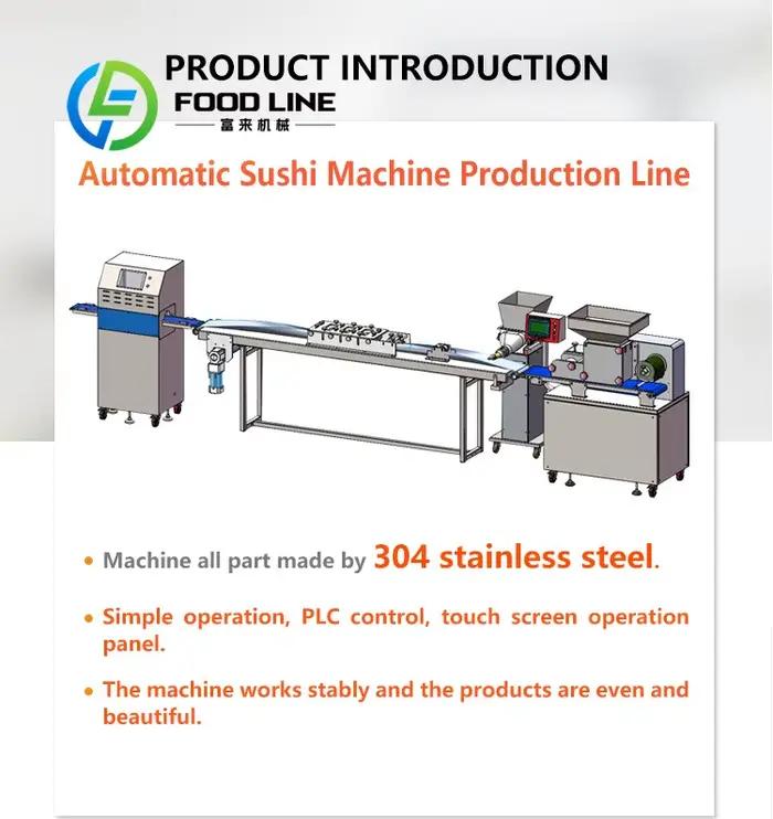 Ligne de production de sushis entièrement automatique avec machine de formage de rouleaux de sushis indépendante pour cuisine