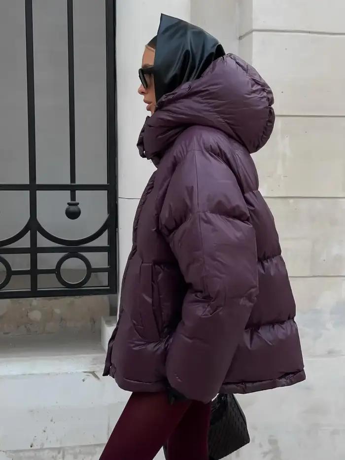 Hiver femmes épaissir coton manteau ample à capuche doudoune 2025 nouvelle mode court