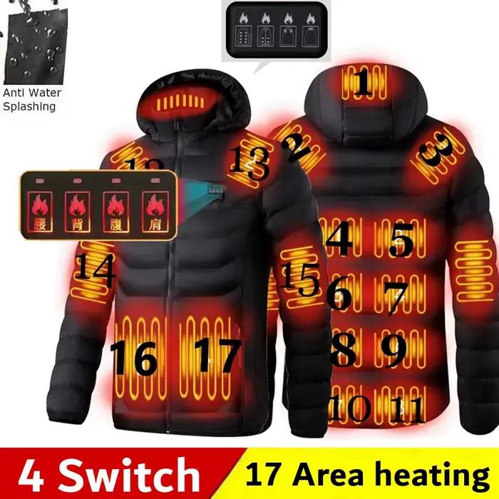 Hommes veste chauffante USB hiver extérieur chauffage électrique mâle bobojaco chaud Sprots manteau thermique vêtements réchauffible hommes parka