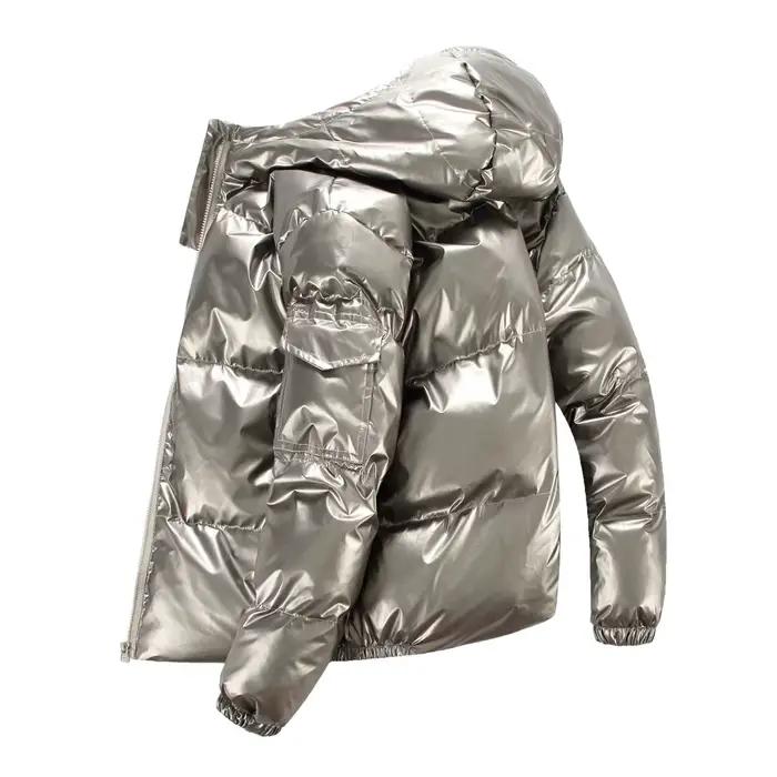 Veste d'hiver 2026 pour homme, parka brillante à capuche, manteau chaud zippé, vestes de haute qualité, pardessus épais, grandes tailles, fourrure synthétique, coton, polyester, automne et hiver, décontracté, style urbain, confortable, résistant aux intempéries