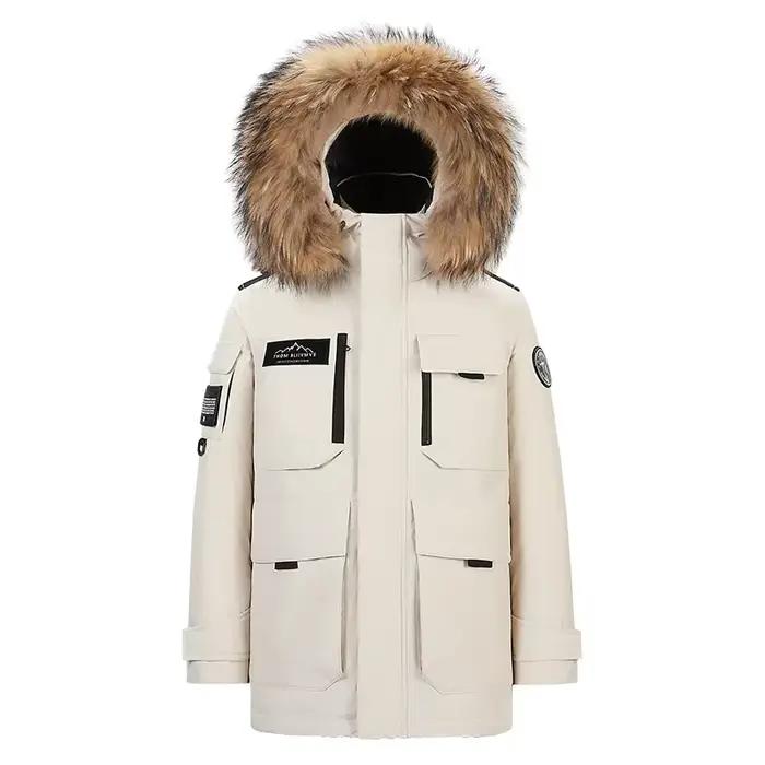 Mode Parkas mâle décontracté chaud doudoune nouveau hiver hommes à capuche col de fourrure canard vers le bas manteaux