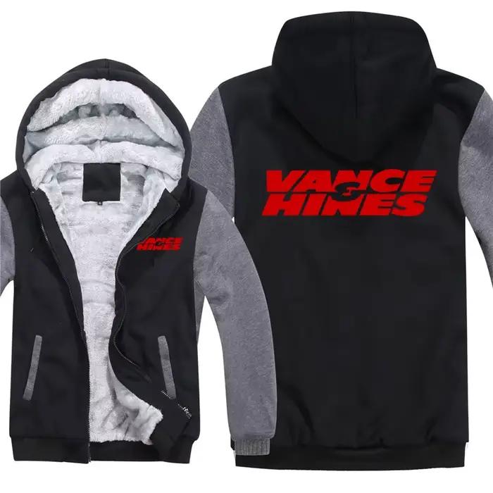 Vance and Hines-Sweats à capuche d'hiver pour hommes, manteau chaud, veste PVD, sourire
