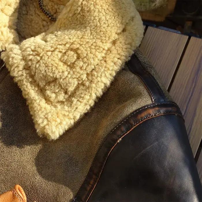 Veste en peau de mouton naturelle pour homme