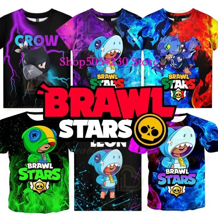 T-shirt d'été pour garçons, personnages de dessins animés Brawl-Stars, costumes de cosplay pour enfants, t-shirt Crow, cadeaux de Noël