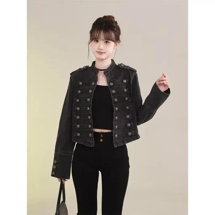 Veste courte en Denim rétro américain pour femmes